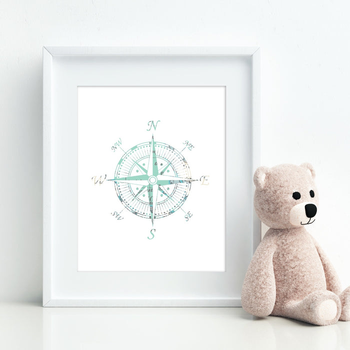 Children's Nautical Compass Art Print