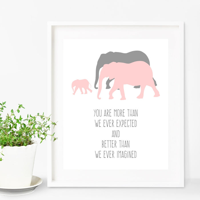 Quote Wall Art You Are More Than We Ever Expected And Better Than We Ever Imagined 