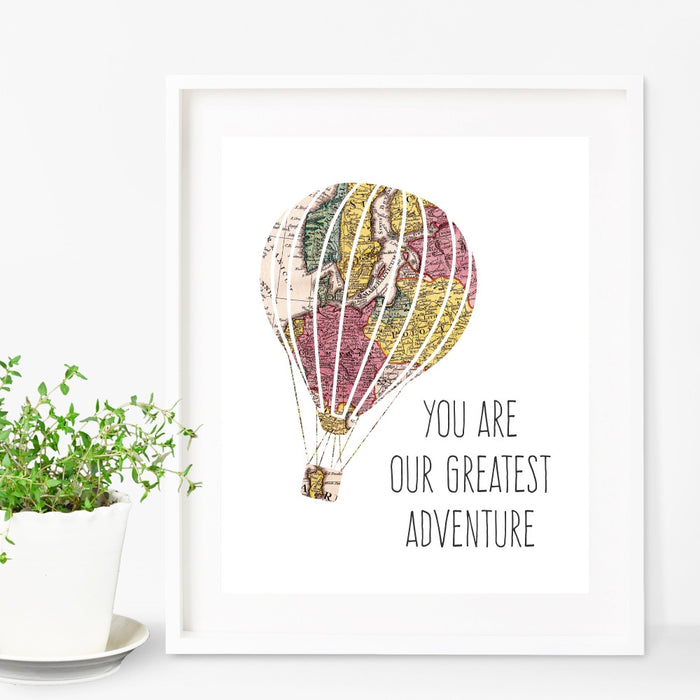 Hot Air Balloon Wall Art You Are Our Greatest Adventure