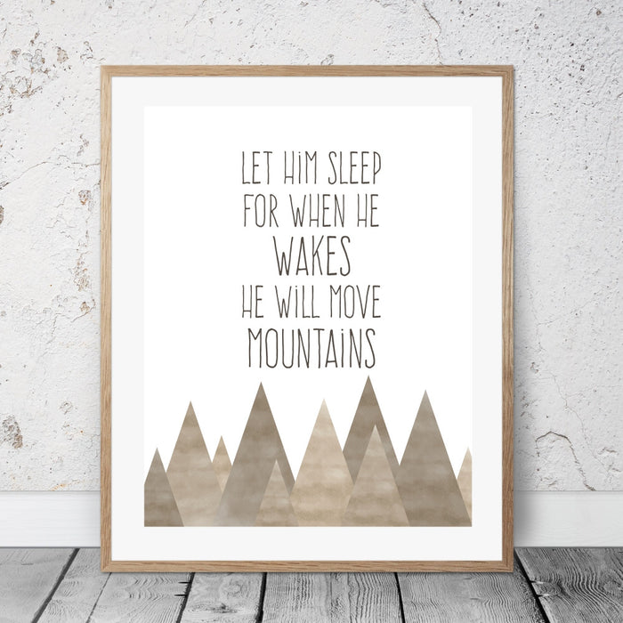 Shakespeare with mountains Art print