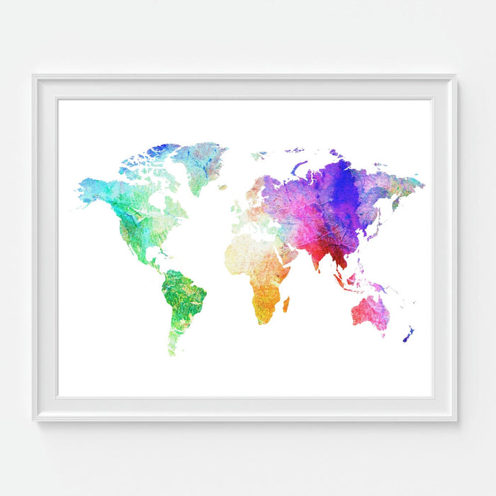 Colorful Watercolor World Map