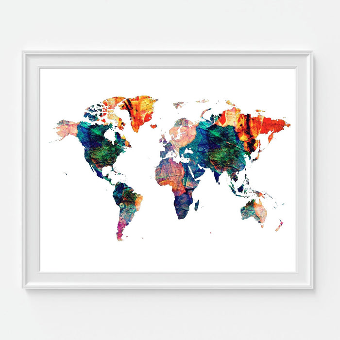 Colorful World Map Art Print