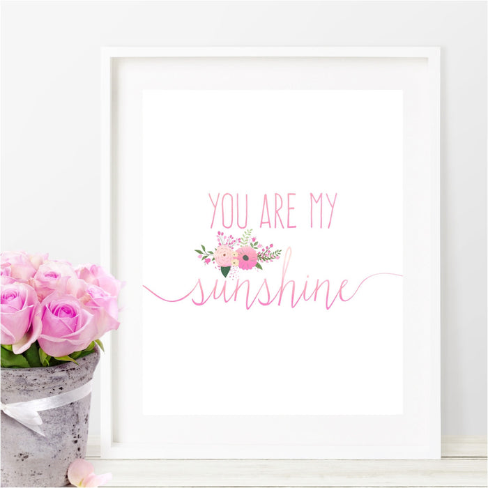 You Are My Sunshine Wall Art in Pink