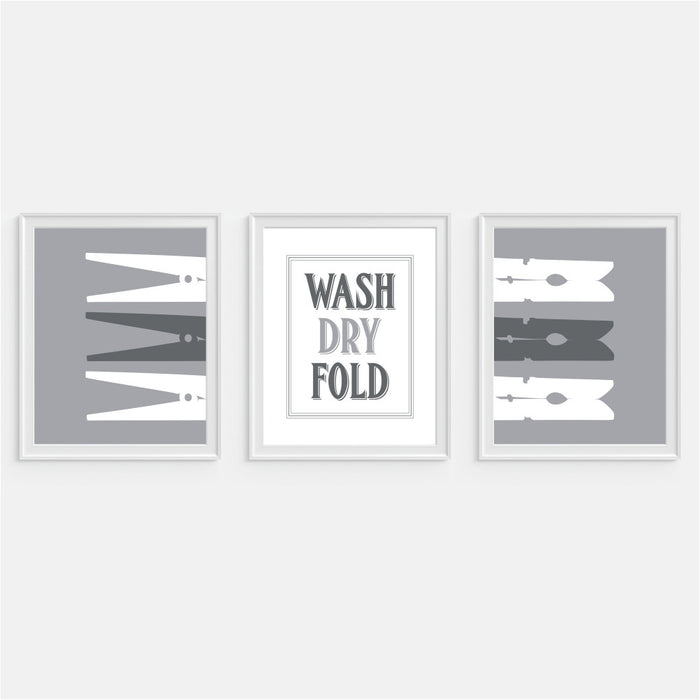 Wash Dry Fold Clothes Pin Wall Art