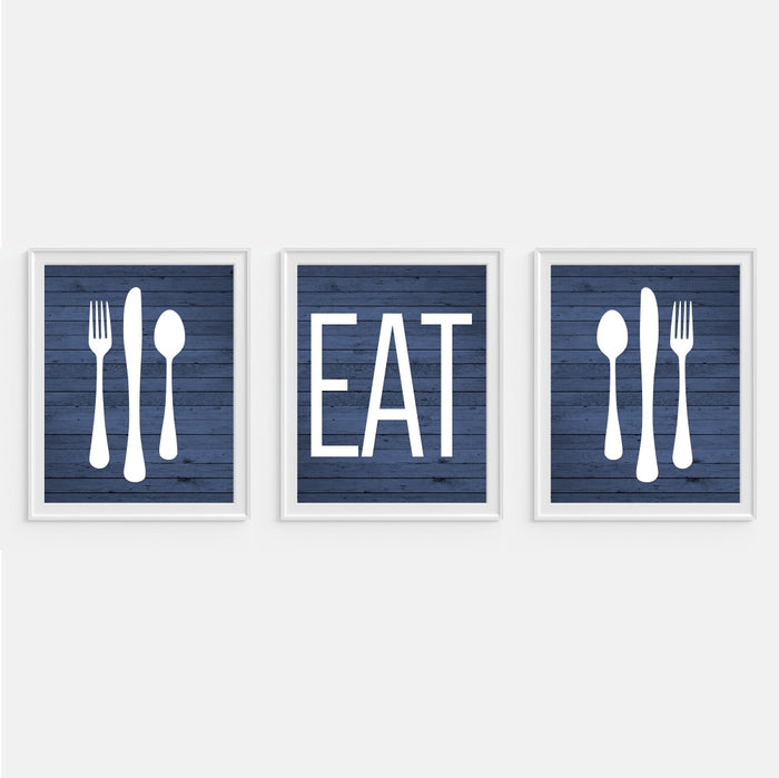 Set of Three Eat and Silverware Wall Art