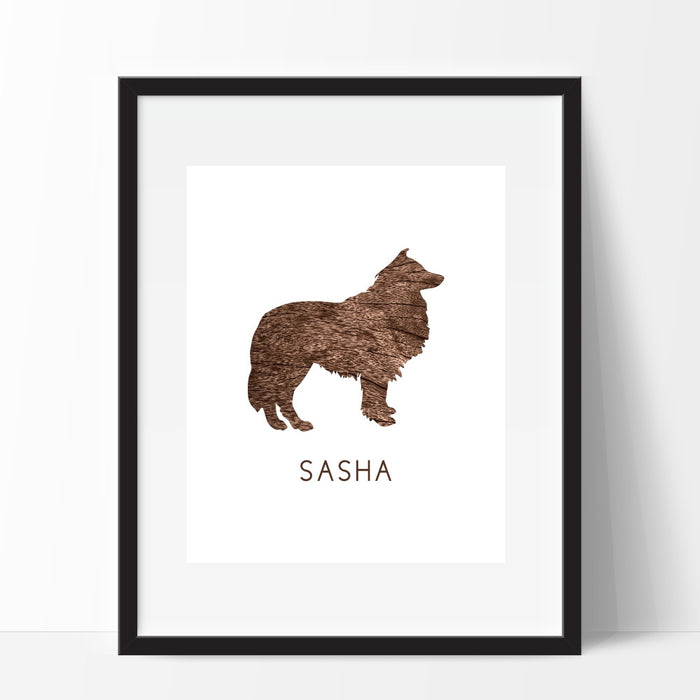Collie Dog Wall Art Personalized