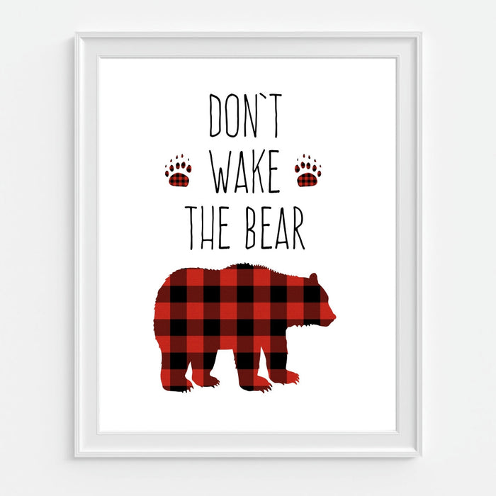 Don't Wake The Bear Plaid Wall Art