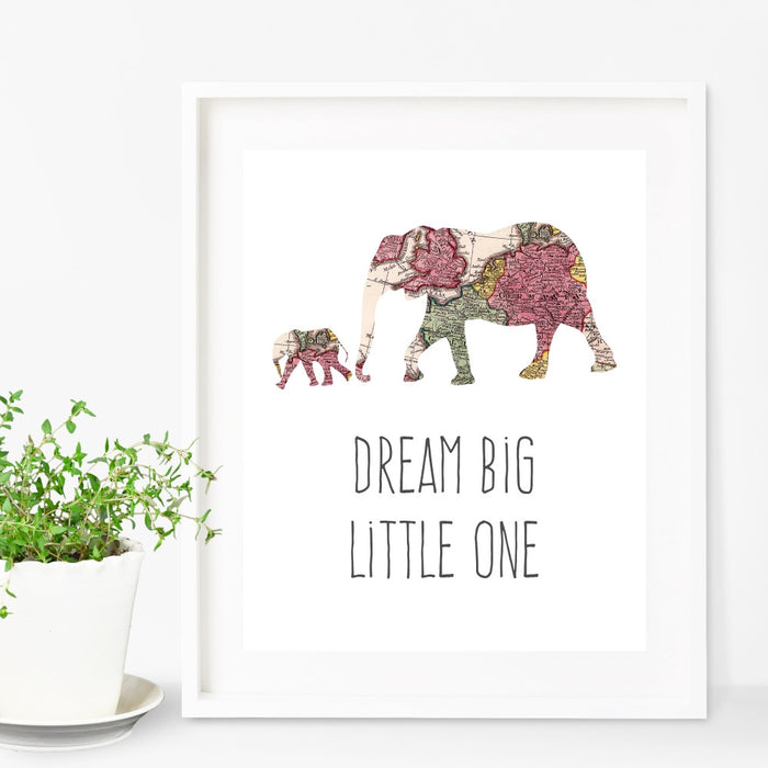Dream Big Little One Elephant Wall Art