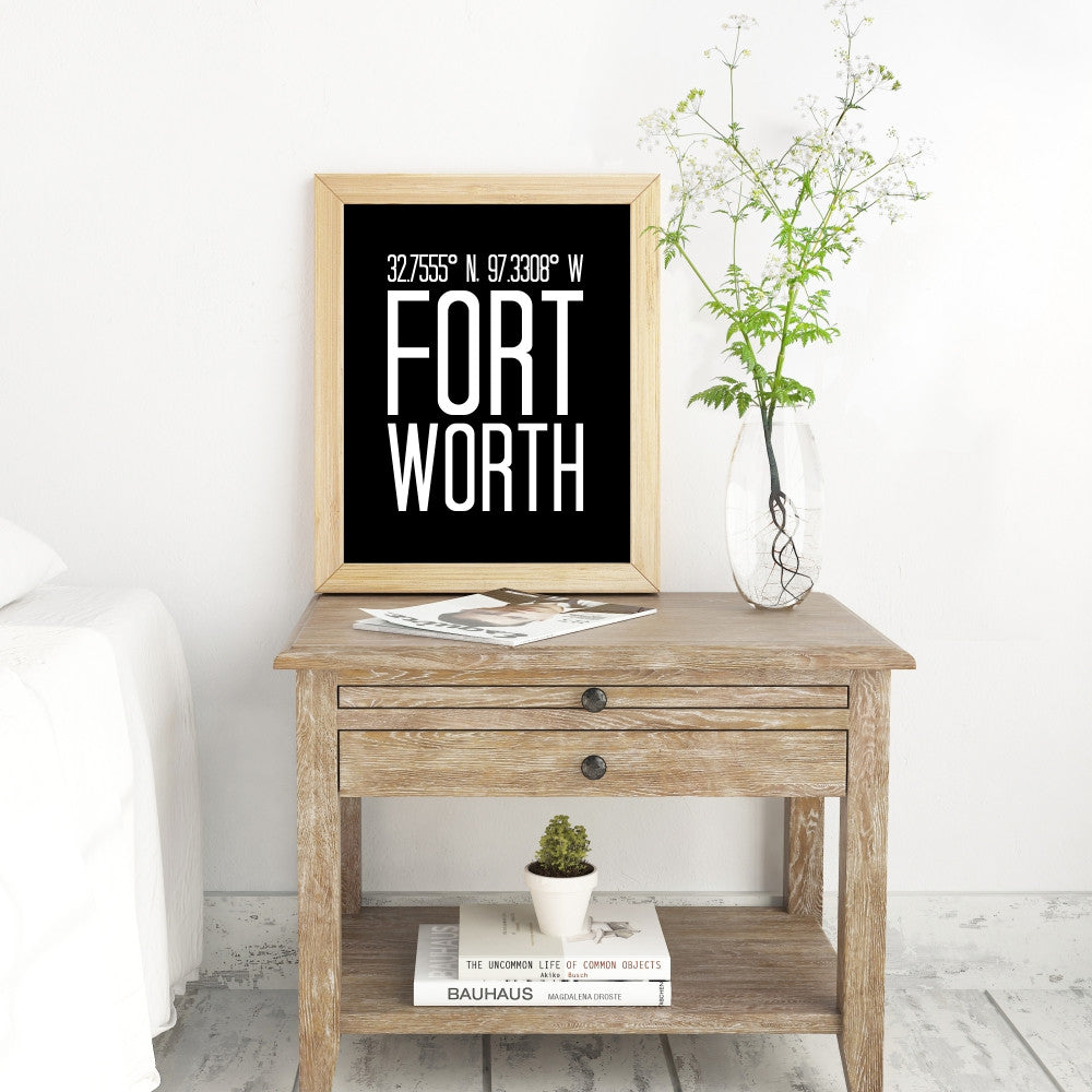Fort Worth Coordinates Art Print