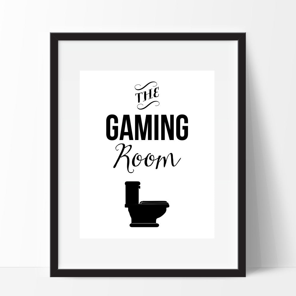 The Gaming Room Funny Bathroom Wall Art