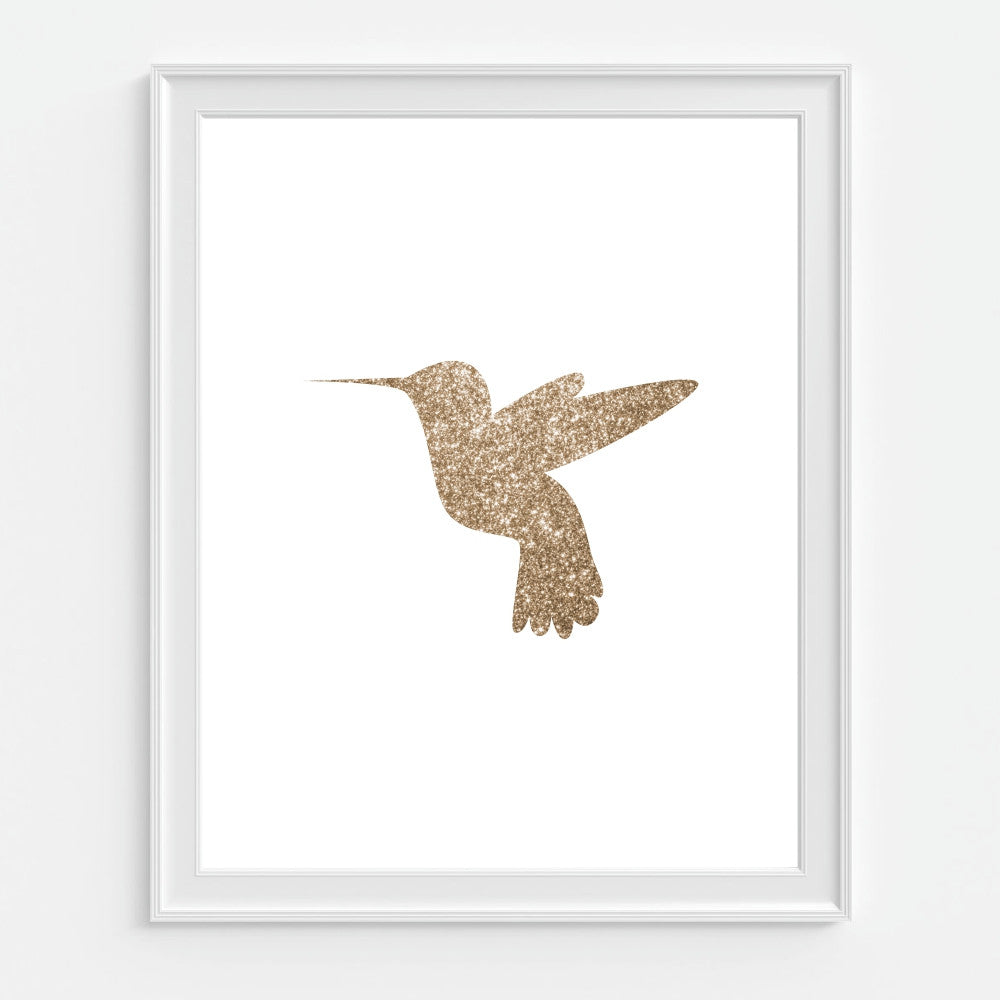 Glitter Hummingbird Art Print