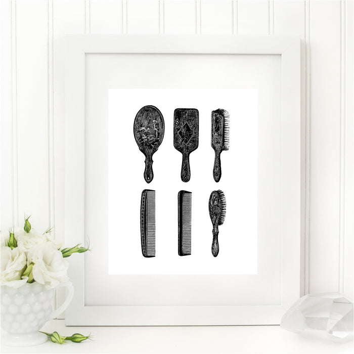 Hairbrush Collection Wall Art