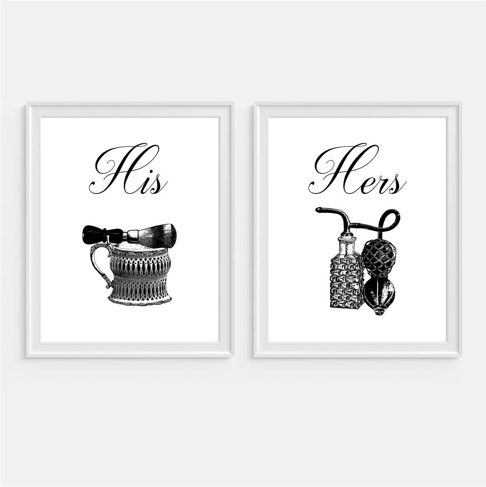 His and Hers Bathroom Wall Art