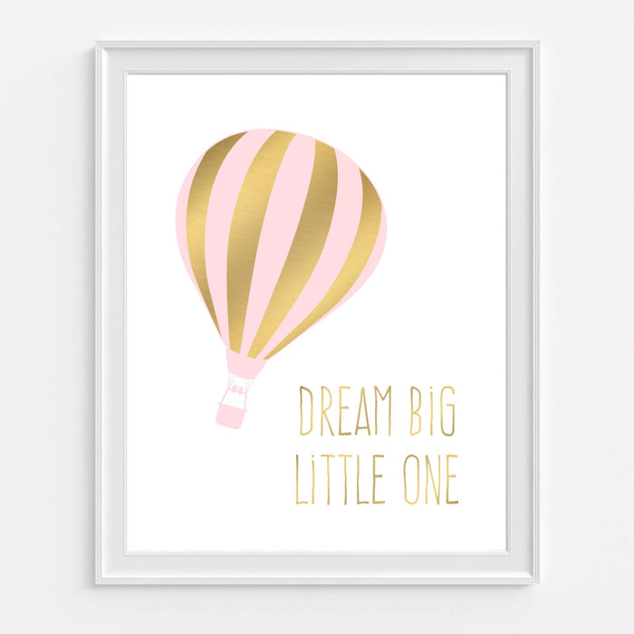 Dream Big Little One Art Print Hot Air Balloon