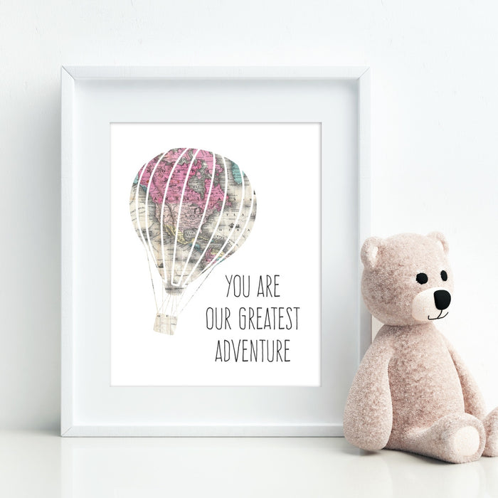 You Are Our Greatest Adventure Hot Air Balloon Art Print