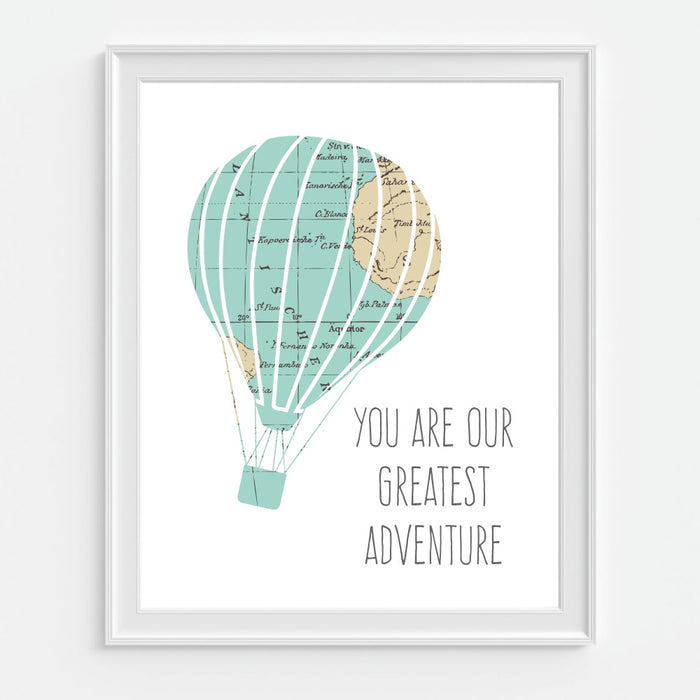 You Are Our Greatest Adventure Hot Air Balloon Art