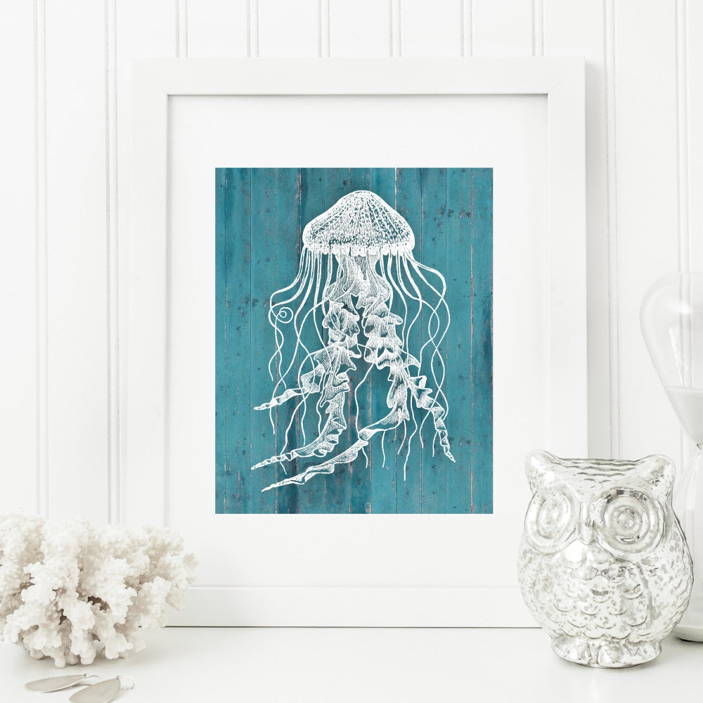 Jellyfish Art Print eight-armed mollusc