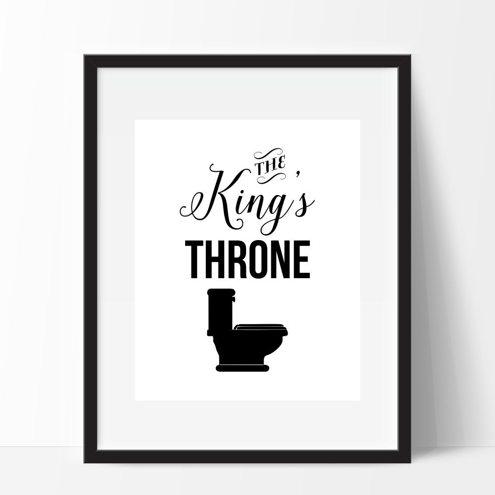 The King's Throne Wall Art Funny Bathroom Print