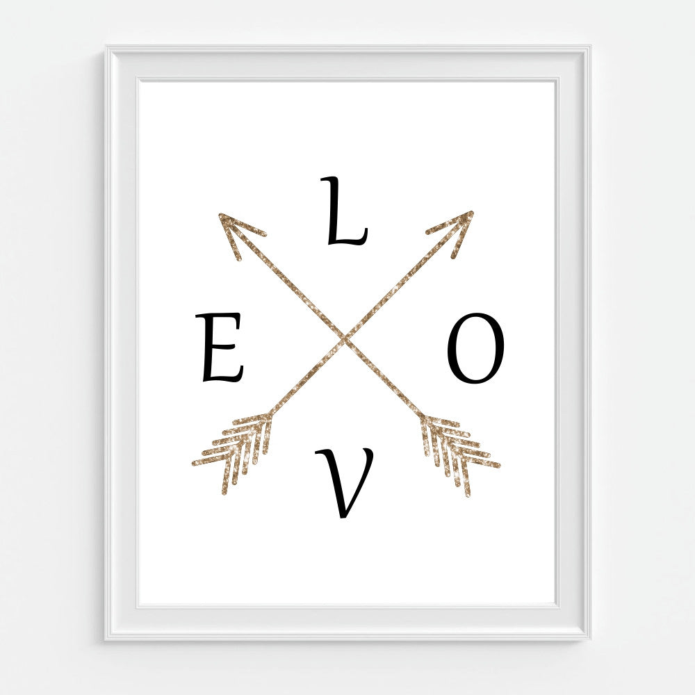 Love Wall Art Glitter Arrows
