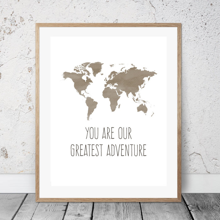 World Map Art You Are Our Greatest Adventure