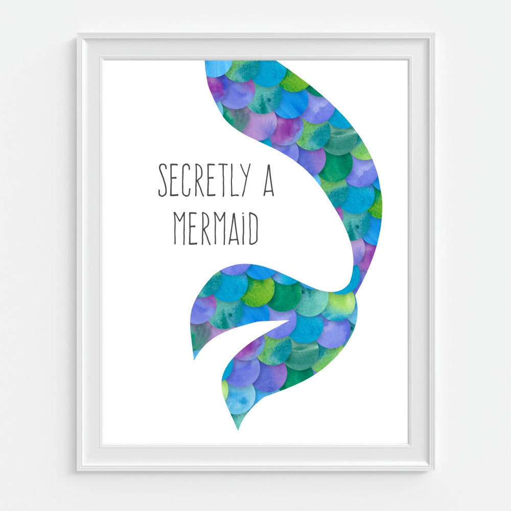 Secretly A Mermaid Wall Art Mermaid Sign