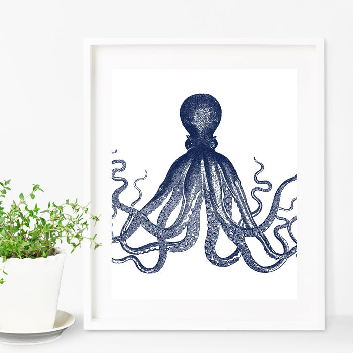 Octopus Wall Art in Blue