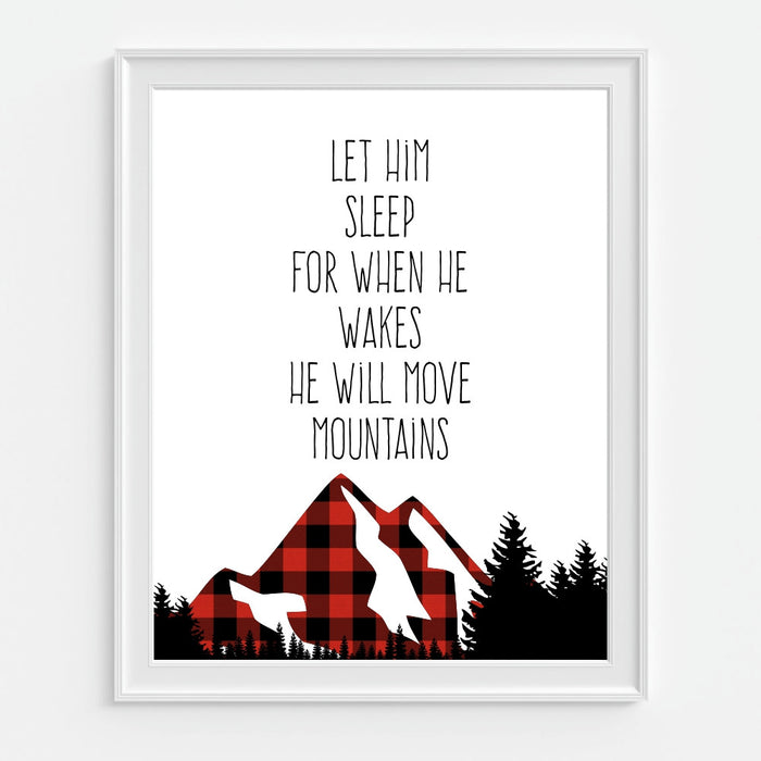 Let Her Sleep For When She Wakes She Will Move Mountains Plaid Wall Art