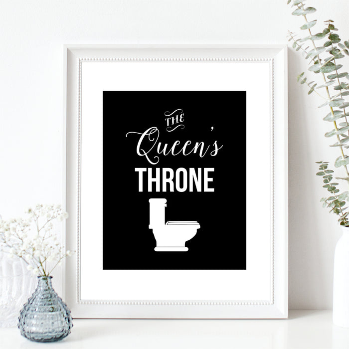 The Queen's Throne Bathroom Wall Art Toilet Humor