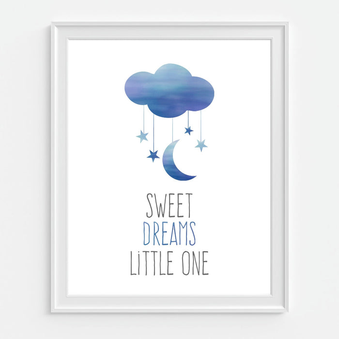 Sweet Dreams Little One Art Print with Moon