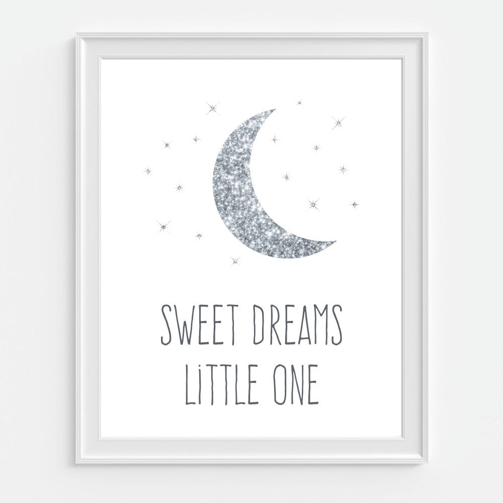 Glitter Sweet Dreams Little One Art Print