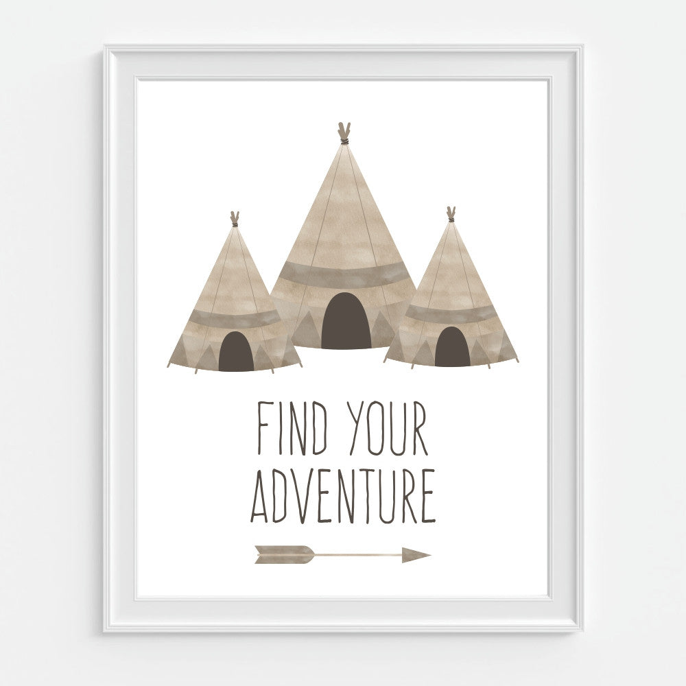 Teepee Wall Art Find Your Adventure