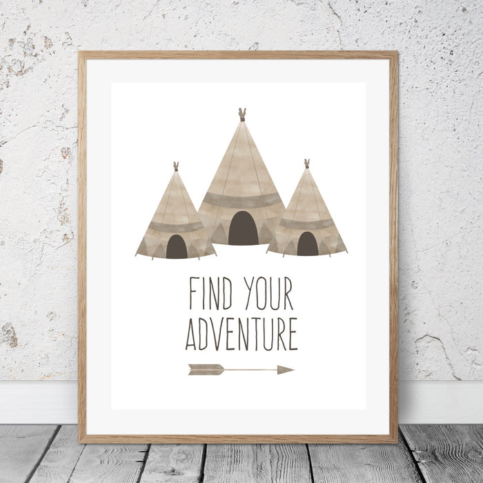 Find Your Adventure Teepee Wall Art