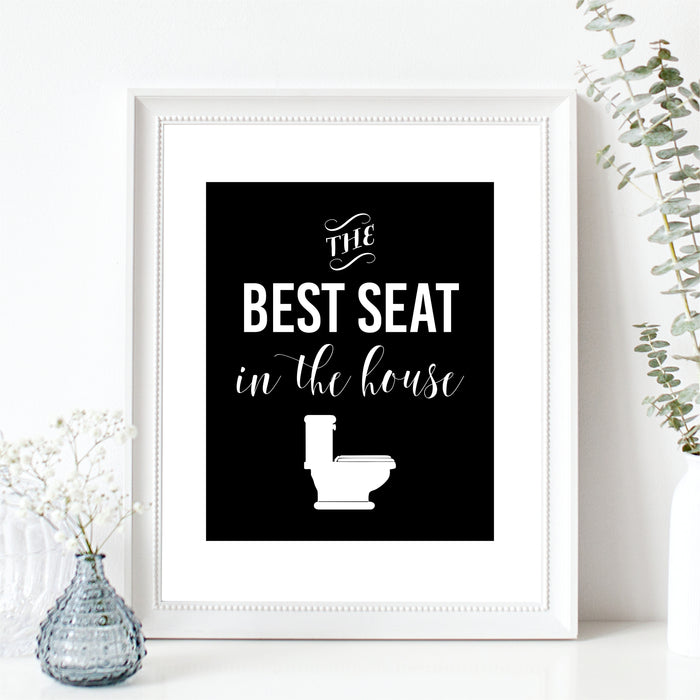 The Best Seat In The House Wall Art Funny Bathroom Art Toilet Humor