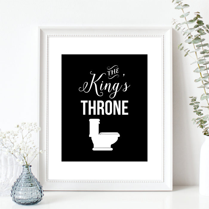 The King's Throne Wall Art Toilet Humor Funny Bathroom Print