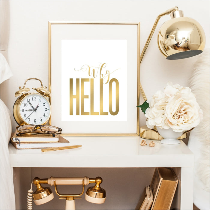 Why Hello Gold Wall Art