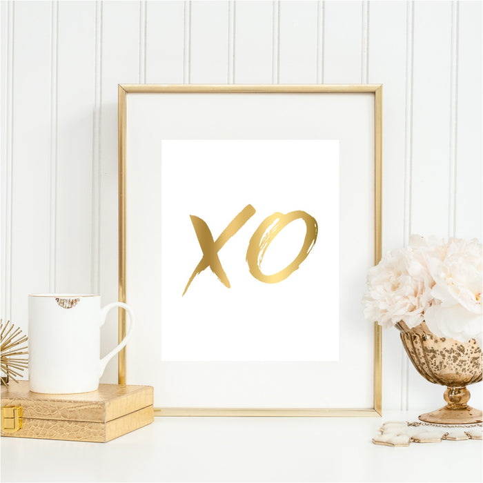 XO Hugs and Kisses Gold Wall Art