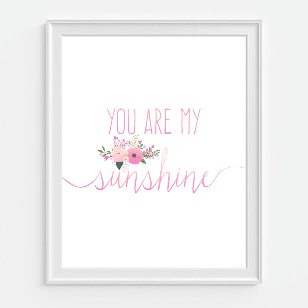 Pink Wall Art You Are My Sunshine