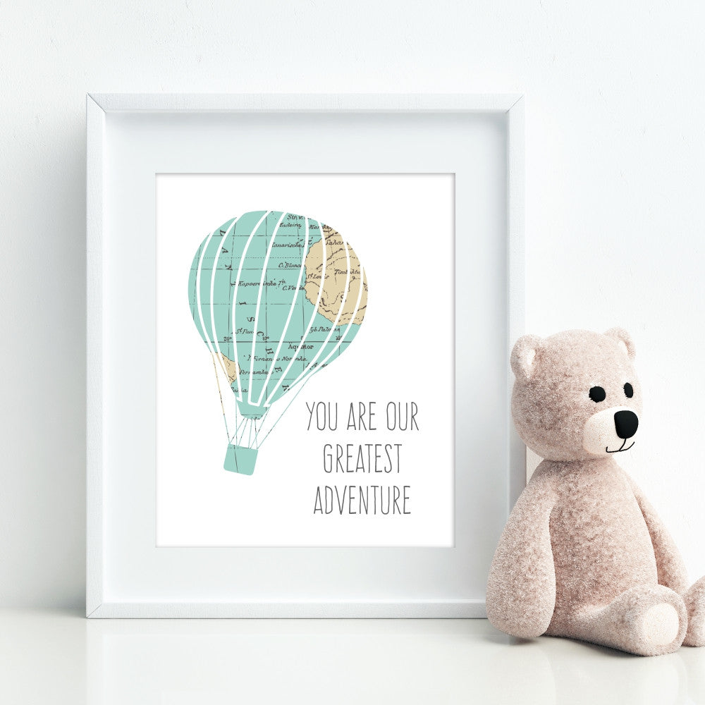 You Are Our Greatest Adventure Hot Air Balloon Wall Art